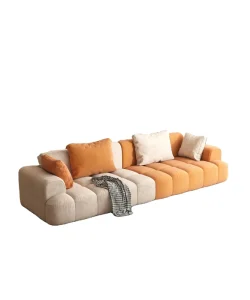 Factory Three-Seat Fabric Sofa with Sponge Filling