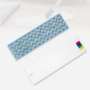 Factory Velcro Microfiber Zigzag Flat Mop Pads Refill for Floor Cleaning Reusable Mop Head Replacement with Aluminum Pole
