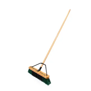 Factory Wooden Heavy Duty Wooden Long Handle Push Broom PET Broom Head Dustpan for Deck Driveway Garage Yard Patio Concrete