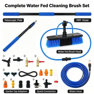 Factory direct Extendable Manual Tool Solar Panel Cleaning Equipment Glass Cleaning Brush Photovoltaic Brush