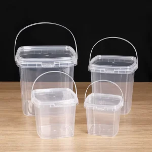 Factory direct Handheld Square Transparent Plastic Portable Buckets Zhejiang Origin Food Grade Packaging Chemical