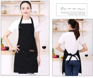 Factory direct Reusable Sleeveless Polyester Canvas Aprons Custom Logo Water Repellent Durable Restaurant Staff Uniform