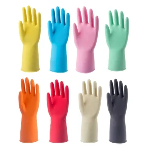 Factory logo Custom Reusable Waterproof Kitchen Household Washing Dishes Non slip Latex Cleaning Gloves Cleaning Glove