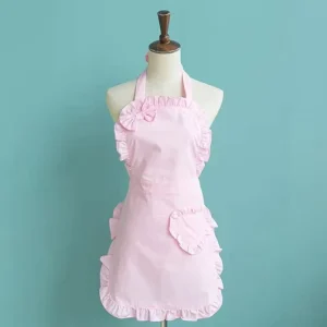 Fancy Lovely Cotton pink red black more colors Girls sleeveless Aprons for Women with Pocket