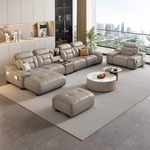 Fashion Modern Luxury Leather Modular Sofa Combination Set Corner Sofas and Couches Sets for Living Room Furniture Guangdong