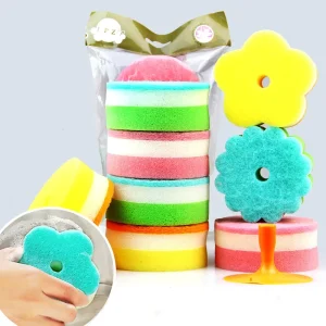 Fashion Sponges Scouring Pads Brush Tableware Glass Kitchen Wash Dishes Home Cleaning Tool