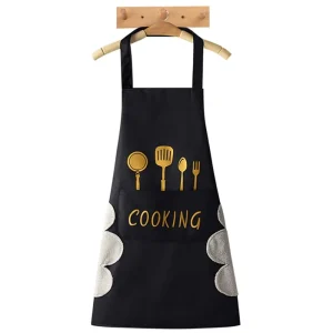Fashionable Simple Sleeveless Restaurant Coffee Shop Knife Fork Oil proof Work Clothes Household Kitchen PVC Waterproof Apron