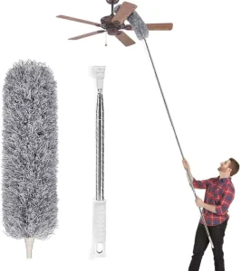 Feather Duster Bendable Dusters for Cleaning Fan Duster with Long Extension Rod