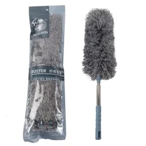 Feather Duster Car Cleaning Brush Retractable and Elongated Stainless Steel Pole Hair Electrostatic Dusting Duster Household