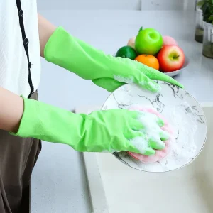 Finger Diamond Texture Waterproof Anti Slip Nitrile Gloves General Purpose Colored Pink Green Safety Working Gloves