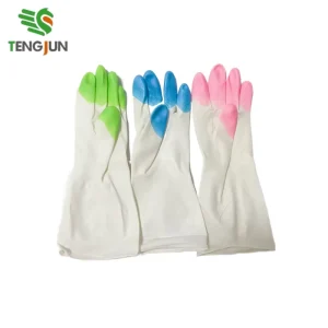 Finger Dipped PVC Washing Cleaning Household Gloves