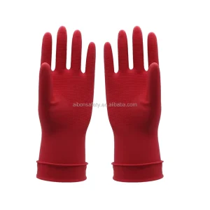 Fish Scale Grip Natural Latex Gloves, Household Cleaning Hand Gloves, High Elasticity, Corrugated Latex