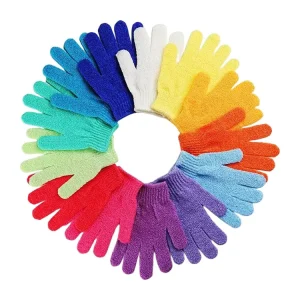 Five Fingers Bath Gloves Household Shower Towel Home Supply Back Bathing Cleaning Gloves Scrub Body Nylon 50 Pcs