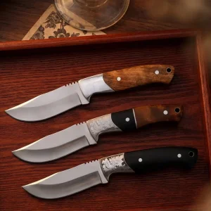 Fixed Blade 3Cr13 Steel 2.8mm Thick Wooden Handle EDC Camping Knife OEM CT026