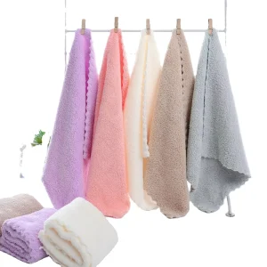 Flannel Fleece Colorful Ultra Soft Coral Fleece Microfiber Hand Face Kitchen Cleaning Cloth Baby Wash Cloth Square Towels