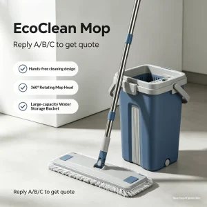 Flat Mop 38cm 59cm 79cm Width Replaceable Head Aluminum Telescopic Handle 360 Rotating for Floor Commercial