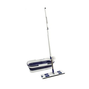Flat Mop 45CM Tooth and Scraper Eva Squeegee Clip Add Detergent Handsfree Mop Folding Bucket