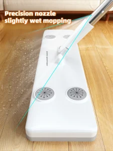 Flat Mop Self-clamping Cloth Dual-purpose Dust Removal Wet/Dry Spray Mop Foldable Handle Extended Stainless Steel Rod