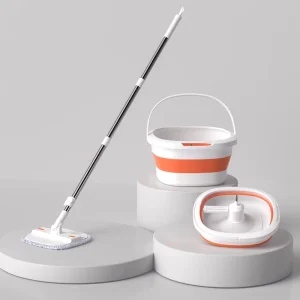 Flat Mop and Foldable Bucket Set with 360 Rotating Head for Custom OEM ODM Bulk Orders