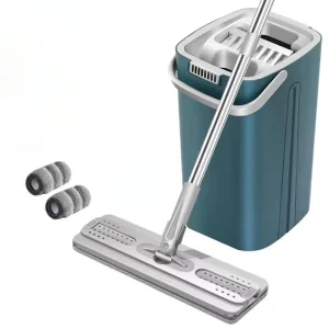 Flat Squeeze Mop Flat Head Dust Mops Wet and Dry Microfiber Mops for Household Cleaning with Long Handle
