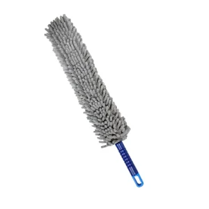 Flexible Chenille Duster Blue Handle Soft Microfiber Head Ideal for Ceiling Fans Corners High Surfaces