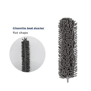 Flexible Flat Chenille Duster with Soft Plastic Handle for Under Bed and Furniture