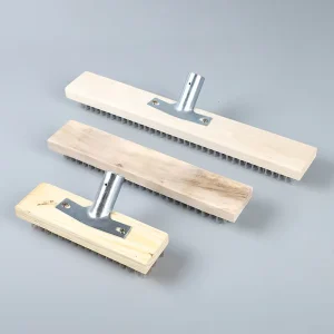 Floor Cleaning Brush with Stainless Steel Wire Long Handle Outdoor Broom for Concrete Wood Stone Surfaces