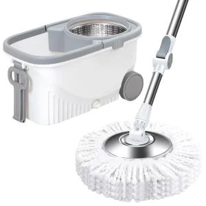 Floor Cleaning Dual-Drive Adjustable Rotating Spinning Mops 360 Degree Rotatable Telescopic Handle Four-Side Wringing