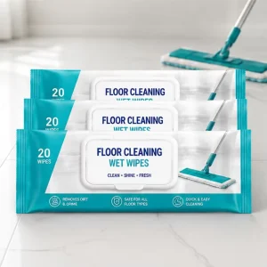 Floor Cleaning Wet Wipes Multi Surface Heavy Duty Quick Drying No Residue Thickened Customizable for Daily Floor Cleaning