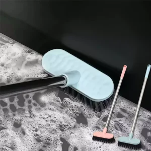 Floor Scrub Brush with Long Handle Stiff Bristles Deck Scrubber Multi Purpose Heavy Duty Hardwood