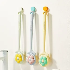 Flower Shower Brush Back Rubbing Tool Back Rubbing Bath Brush Long Handle Body Rubbing Mud Brush