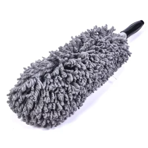 Fluffy Rotating PP Handle Grey Microfiber Duster Eco friendly Iron Pole Auto Microfiber Mop Duster