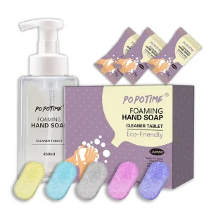 Foaming Hand Soap Cleaner Tablets with Lavender Scent and 450ml Dispenser