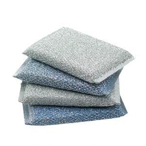 Foamstar All Purpose Scouring Pads Sponge Deep Cleaning Kitchen Bathroom Scrub Sustainable Gold Silver 2Pcs