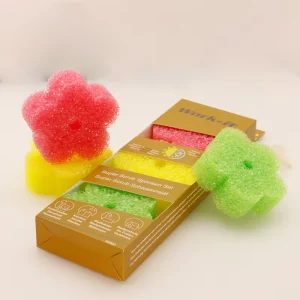 Foamstar Custom Non Scratch Shaped Sponges Scouring Pads Deep Cleaning Temperature Control Scrub for Kitchen Dishwashing