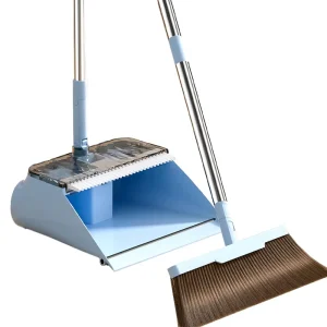 Foldable 2 in 1 Household Cleaning Set Long Handled Dustpan Broom PP Broom Dust Tray for Filtering Hair Garbage
