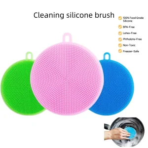 Foldable Cleaning Eco-Friendly Durable BPA FREE Food Grade Silicone Bowl Brush High-Temperature Resistant