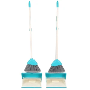 Foldable Home Kitchen Office Sweeping Broom Brush Set Long Handle Broom and Dustpan Set with Color Box Ready to Ship