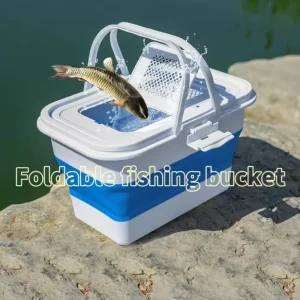 Foldable Plastic Bucket Outdoor Fishing Beach Home Cleaning Bucket with Lid