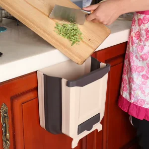 Foldable Plastic Waste Management Bin Hanging Kitchen Car Trash Can Foldable Waste Bins