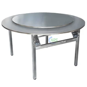 Foldable Stainless Steel Rotatable Round Lazy Susan Turntable for Home and Restaurant Dining Tables