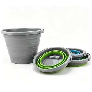 Folding Bucket with Handle Collapsible Water Container for Fishing Car Washing Bathing Travel Laundry