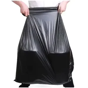 Folding Custom Disposable Giant Black PE Stand up Pouch Garbage Bag with Heat Seal for Pet Poop Kitchen Trash Bin