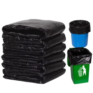 Folding Custom Giant Black Garbage Bag Pet Poop Kitchen Household Items Trash Bin Large Black Plastic Garbage Bag