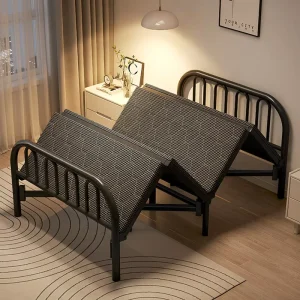 Folding Metal Frame Bed 1.2m for Home, Dormitory, or Rental Use