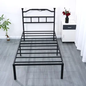 Folding Metal Single Bed with Tap Light