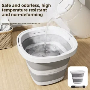 Folding Plastic Bucket Portable 6-10L Capacity for Household Dormitory Travel Outdoor Fishing