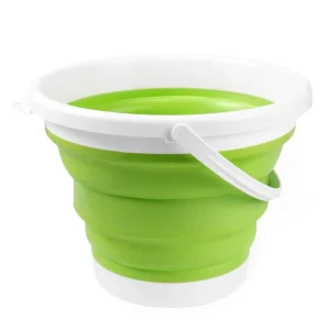 Folding Round Drink Bucket Portable Home Outdoor Bbq Fishing Portable Silicone Plastic Small Bucket Cleaning Tool