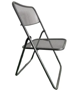 Folding Upholstered Dining Chair with Metal Frame for Indoor and Outdoor Use