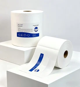 Food Grade 70% Wood Pulp 30% Polypropylene Spunlace Nonwoven Fabric Absorbent Oil Proof Cloth Food Processing Kitchen Cleaning